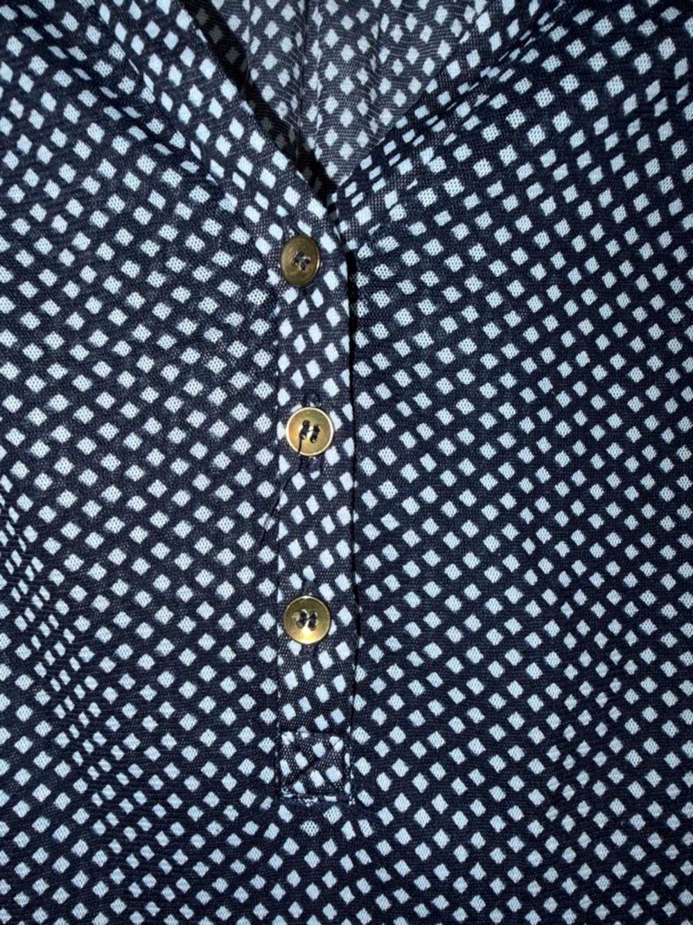 The Limited Navy and White Polka Dot sheer 3/4 Blouse size small y2k - Picture 3 of 6